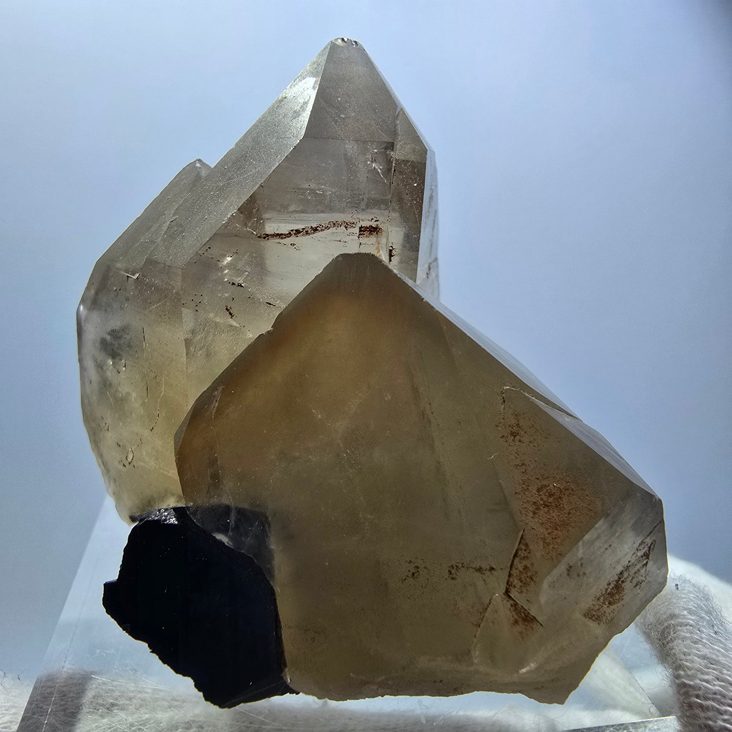 Spécimen rare de quartz fumé et de tourmaline Schorl à Erongo, Namibie, 53 x 48 x 39 mm 