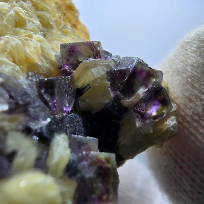 Colorful Phantom Fluorite Cubes Hyalite Muscovite Schorl Erongo, Namibia 67*55*35mm 
