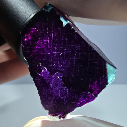 Phantom Fluorit Würfel Stufe grün lila zonal 11:11 Angel Pocket, Namibia 37*31*18mm