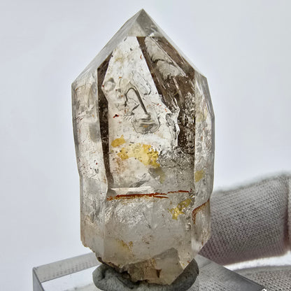Enhydro Phantom Smoky Quartz Sceptre Tip 1x Bubble Goboboseb, Namibie 43*23*22mm 