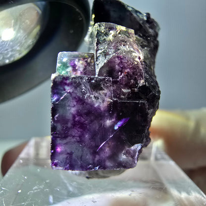 Phantom Fluorit Würfel Stufe, parkettiert grün lila Okorusu, Namibia 27*24*17mm