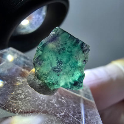 Phantom Fluorit Würfel Stufe, grün lila Okorusu, Namibia 12*10*9mm