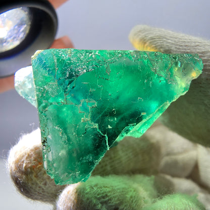 Rare spécimen de cube de fluorite fantôme, parqueté vert Okorusu, Namibie, 40 x 33 x 23 mm 