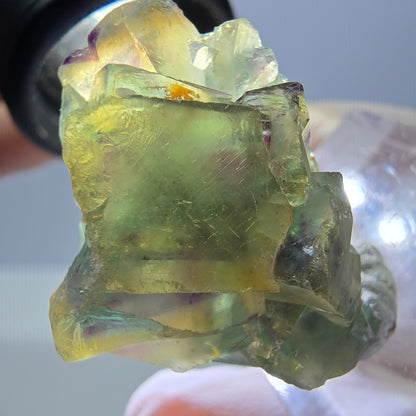 Phantom Fluorit Würfel Stufe, grün gelb lila Okorusu, Namibia 31*21*14mm