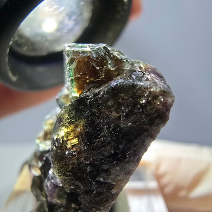 Phantom Fluorit Würfel Stufe, grün lila Okorusu, Namibia 28*24*13mm