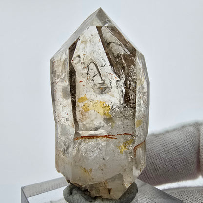 Enhydro Phantom Smoky Quartz Sceptre Tip 1x Bubble Goboboseb, Namibie 43*23*22mm 