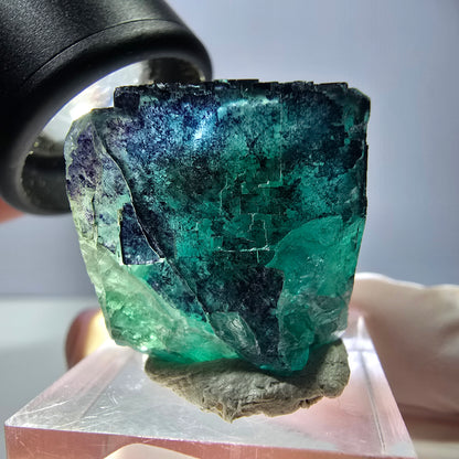 Phantom Fluorit Würfel parkettiert, grün lila Okorusu, Namibia 29*23*22mm