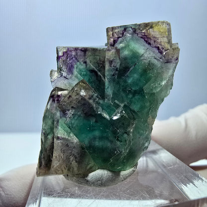 Phantom Fluorit Würfel Stufe, grün lila Okorusu, Namibia 37*25*17mm