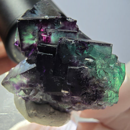 Phantom Fluorit Würfel Stufe, parkettiert grün lila Okorusu, Namibia 35*28*27mm