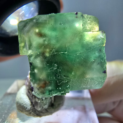 Phantom Fluorit Würfel Stufe, grün parkettiert Okorusu, Namibia 27*21*15mm