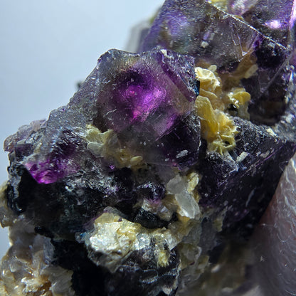 Bunte Phantom Fluorit Würfel Schörl Turmalin Muskovit Erongo, Namibia 62*41*36mm