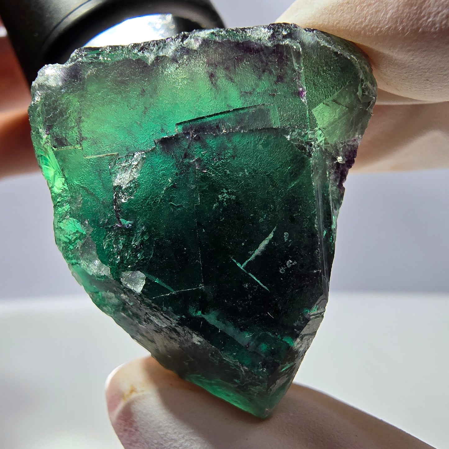Spécimen de cube de fluorite fantôme parqueté vert violet Okorusu, Namibie 34*33*25 mm 