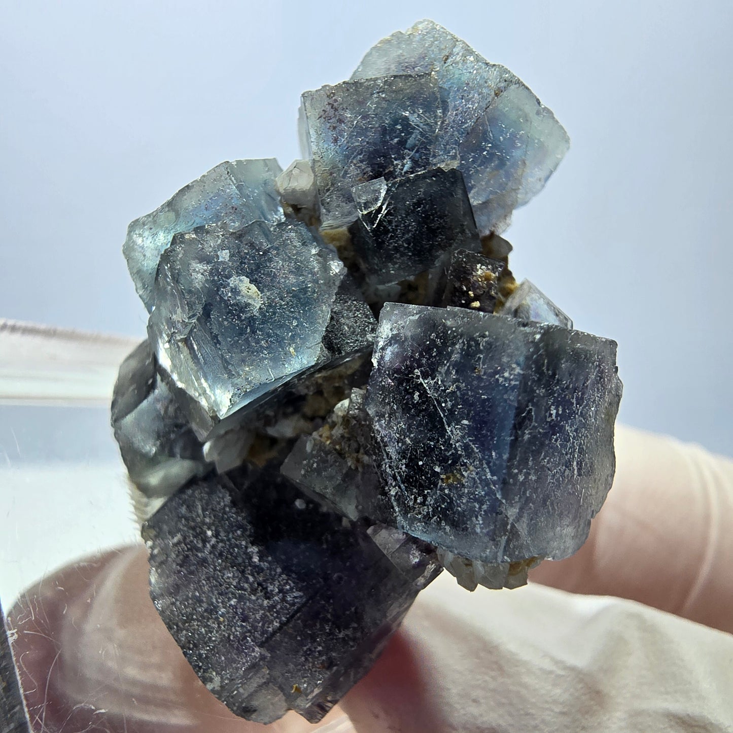Phantom Fluorit Würfel Stufe, blau lila Okorusu, Namibia 34*29*20mm