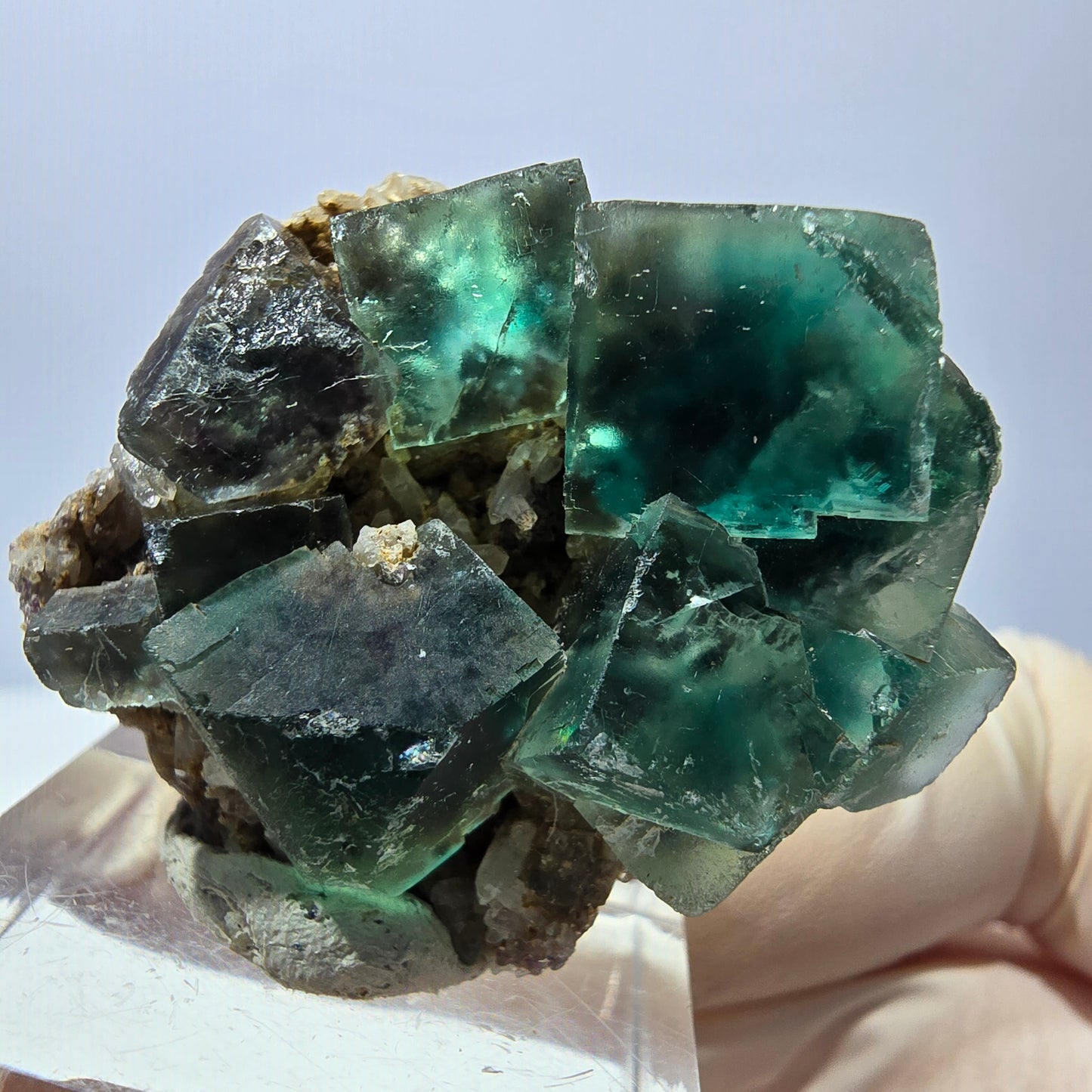 Phantom Fluorit Würfel, Quarz Stufe, grün Okorusu, Namibia 39*32*13mm