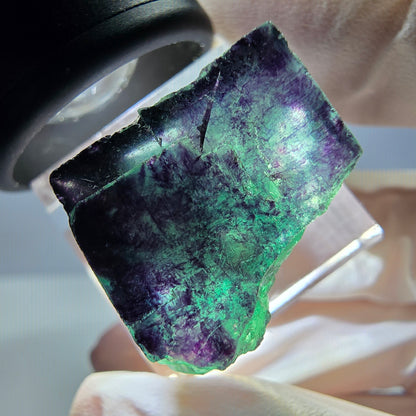 Phantom Fluorit Würfel Stufe grün lila zonal 11:11 Angel Pocket, Namibia 19*19*19mm