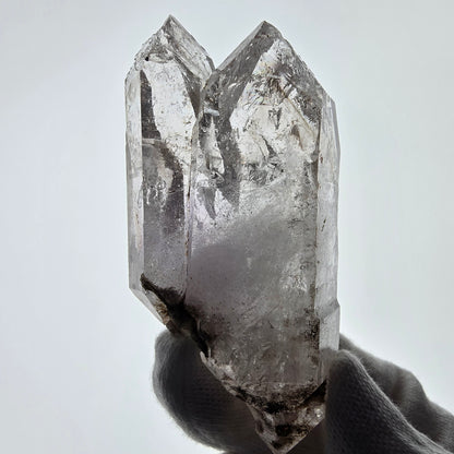 Quartz fumé squelette Enhydro DT, calcite UV, 2x Bubble Valentine Pocket, Namibie 91 x 45 x 27 mm 
