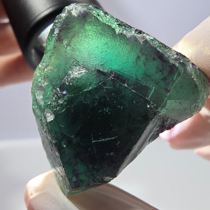 Spécimen de cube de fluorite fantôme parqueté vert violet Okorusu, Namibie 34*33*25 mm 