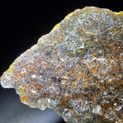 Cube de fluorite Zonar transparent, niveau violet jaune Okorusu, Collection namibie 61*54*17mm