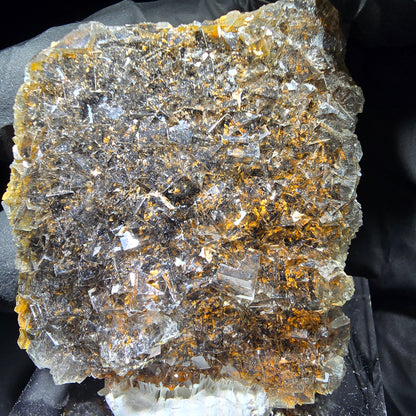 Cube de fluorite Zonar transparent, niveau violet jaune Okorusu, Collection namibie 61*54*17mm