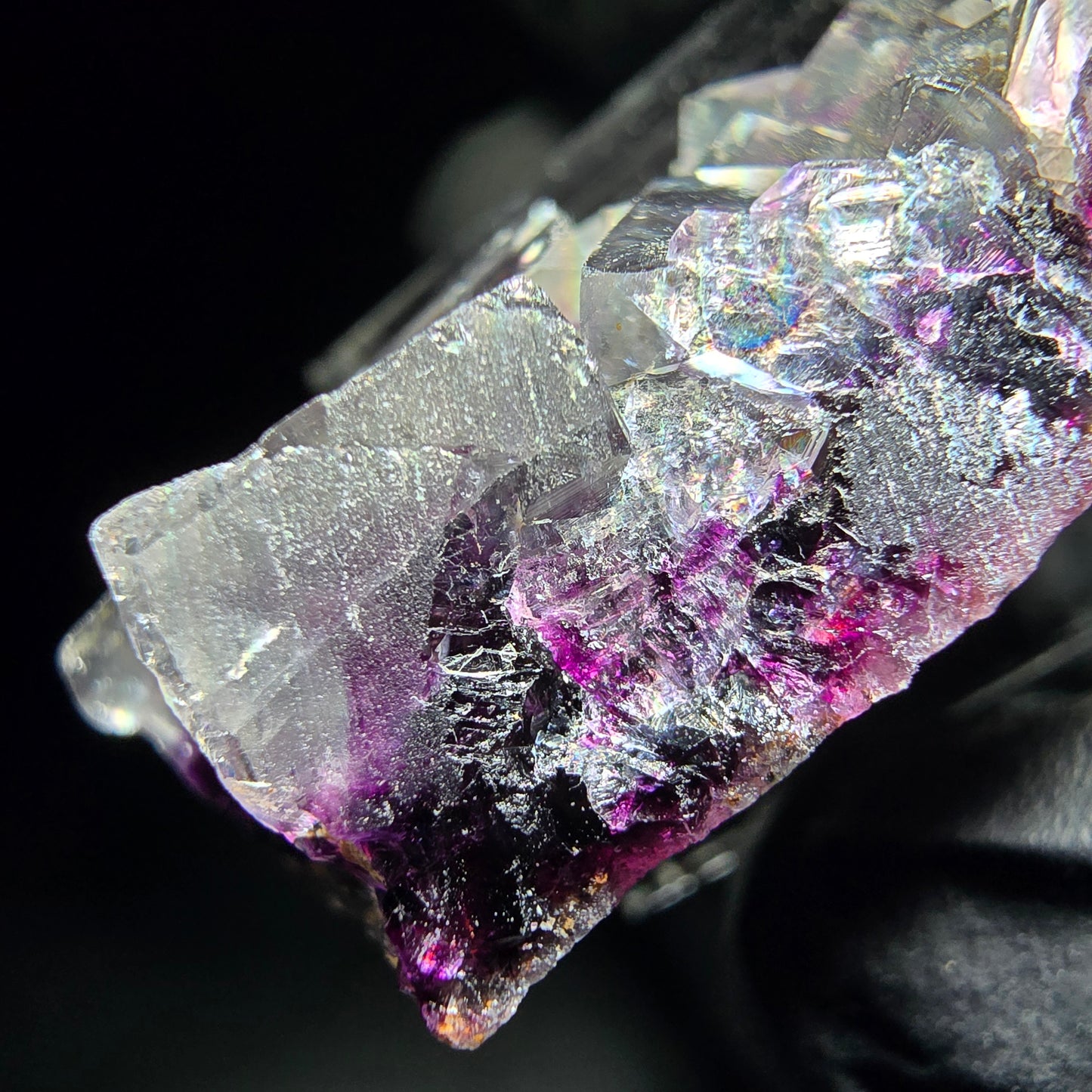 Stade de cube de fluorite fantôme violet Okorusu namibie 47*23*12mm collection minérale
