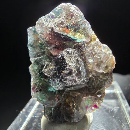 Cube de fluorite fantôme vert violet Okorusu, Collection namibie 25*16*9mm