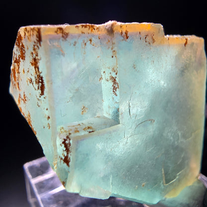 Cube de fluorite fantôme transparent, vert jaune, Erongo, namibie, Collection 28x26x18mm