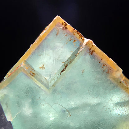 Cube de fluorite fantôme transparent, vert jaune, Erongo, namibie, Collection 28x26x18mm