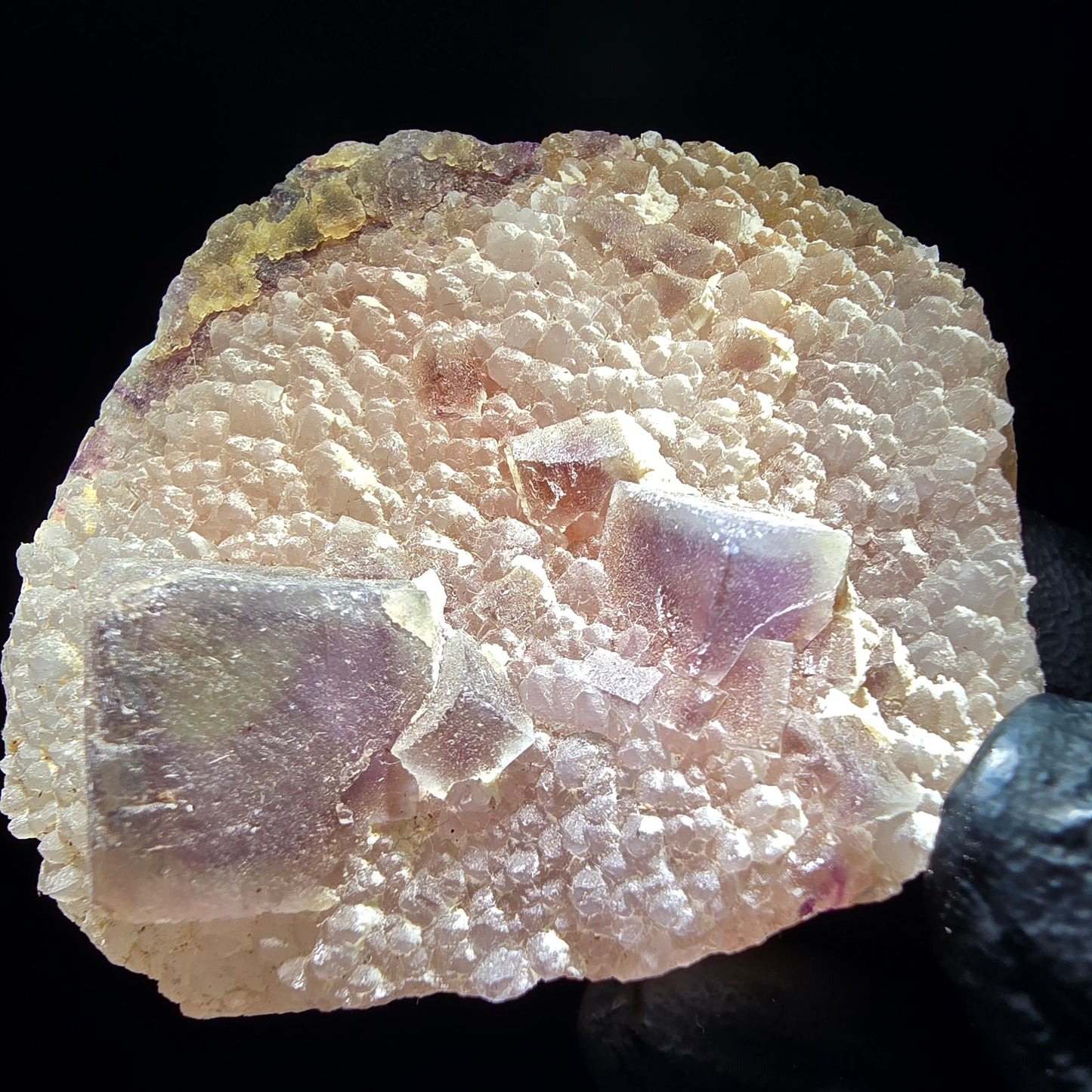Phantom Fluorite Cube on Quartz Cluster purple green Omehane, Namibia 58*52*19mm