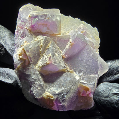 Phantom Fluorite Cube on Quartz Cluster purple green Omehane, Namibia 65*55*19mm