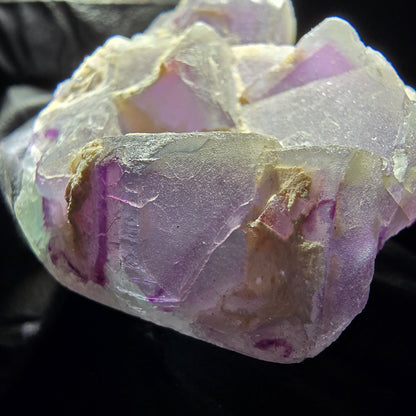 Phantom Fluorite Cube on Quartz Cluster purple green Omehane, Namibia 65*55*19mm