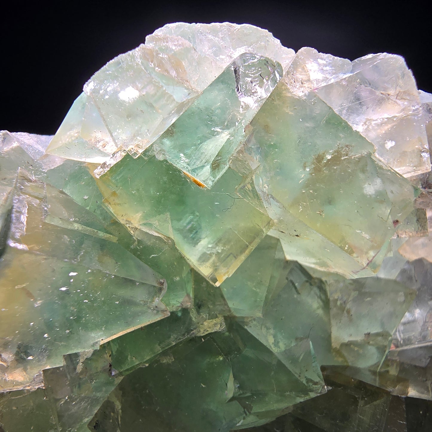 Klare Phantom Fluorit Würfel Stufe grün gelb Okorusu Namibia 53*47*18mm Sammlung