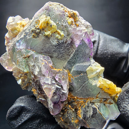 Zonare Phantom Fluorite vert violet marron cube étape Erongo namibie 53*30*32mm