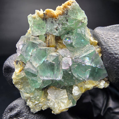Cubes de fluorite transparents verts avec qualité muscovite, Collection Erongo namibie 29x24x19mm