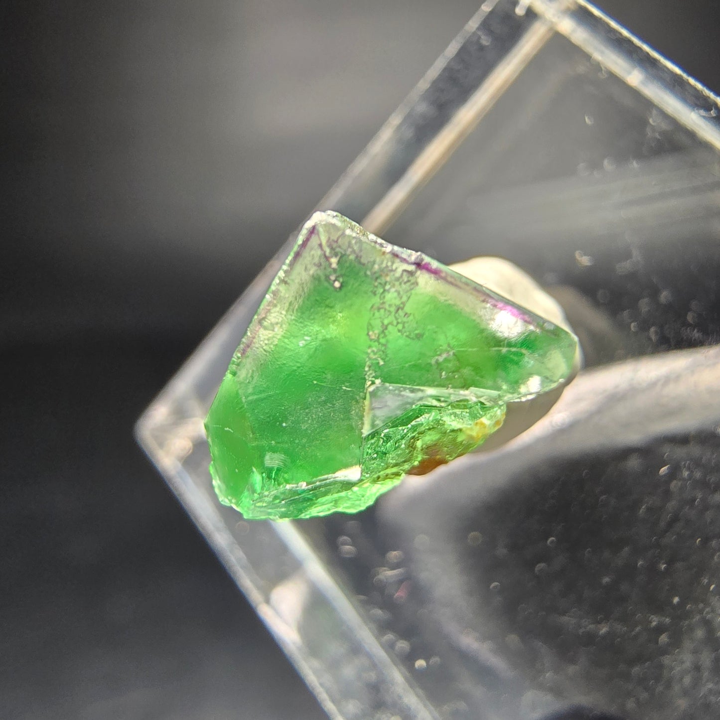 Cube de fluorite fantôme transparent marron violet vert Erongo namibie collection 11*10*8mm