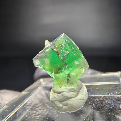 Cube de fluorite fantôme transparent marron violet vert Erongo namibie collection 11*10*8mm