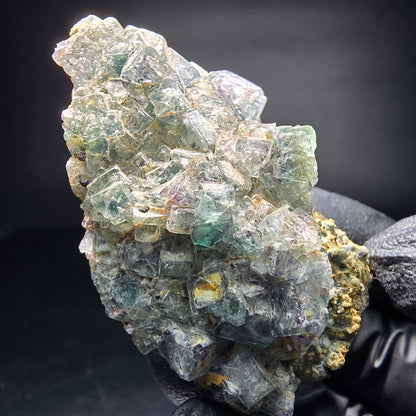 Vert fluorite fantôme sur spécimen de tourmaline Schörl Erongo Namibie 55*34*33mm