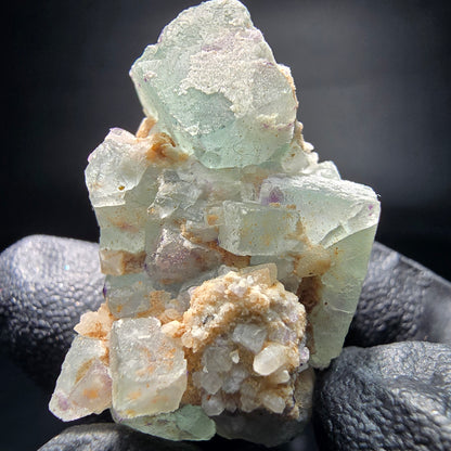 Zonare Fluorite cube vert violet quartz spécimen Omehane, Namibie 34*26*21mm collection