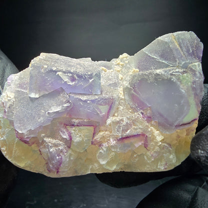 Cube de fluorite fantôme vert violet, spécimen de quartz Omehane, namibie 50*32*24mm