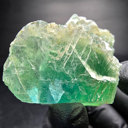 Cube de fluorite fantôme étagé vert turquoise Omehane, namibie 65*54*33mm
