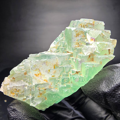 Cube de fluorite fantôme étagé vert turquoise Omehane, namibie 62*25*30mm