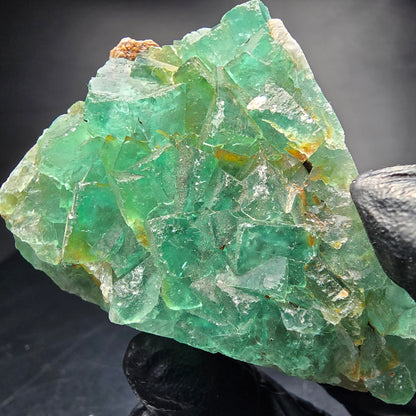 Cube de fluorite fantôme transparent, vert Okorusu, Collection namibie 68x51x17mm