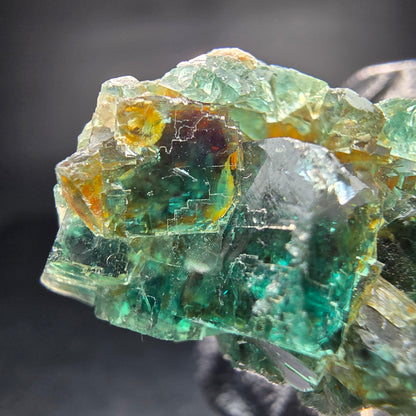 Seltene klare Phantom Fluorit Würfel Stufe grün Okorusu, Namibia 25*18*17mm
