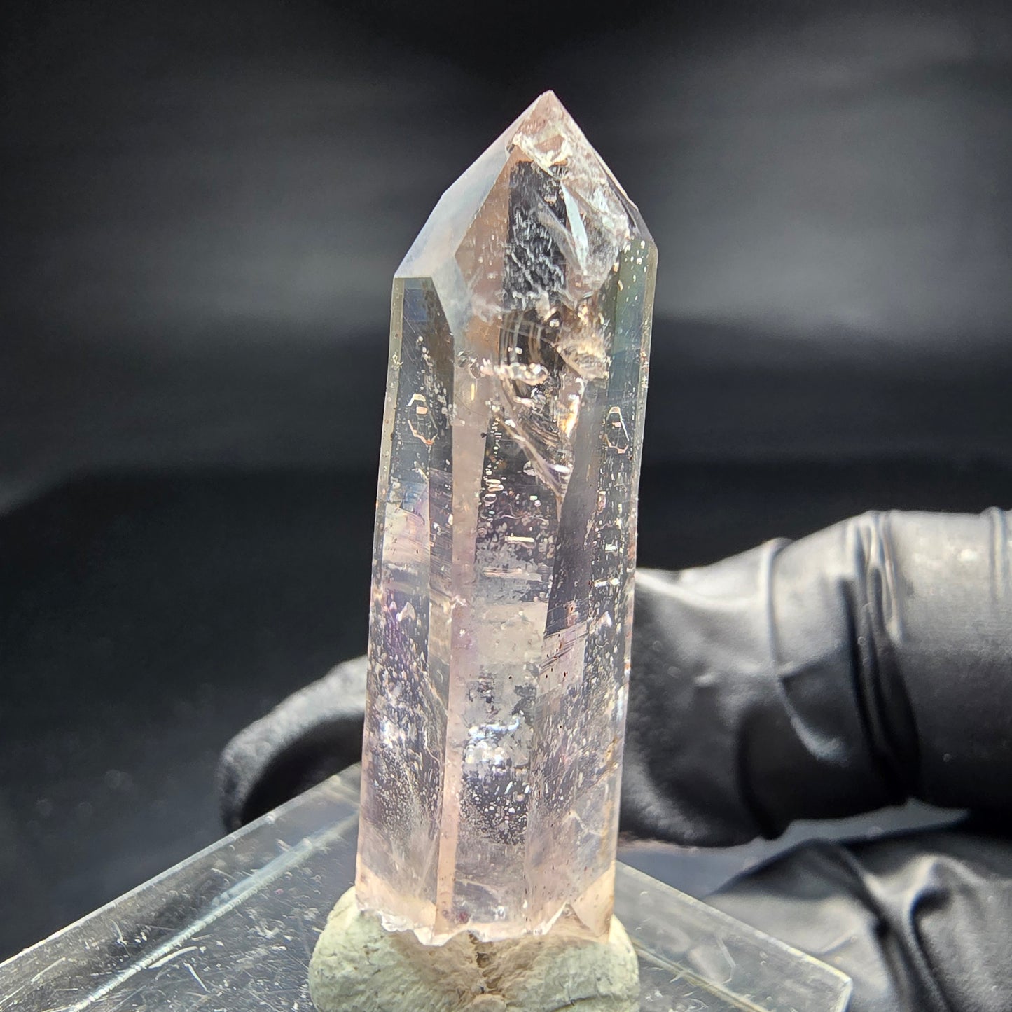 Klare Phantom Amethyst Spitze lila braun Goboboseb Namibia 36*14*8mm Sammlung