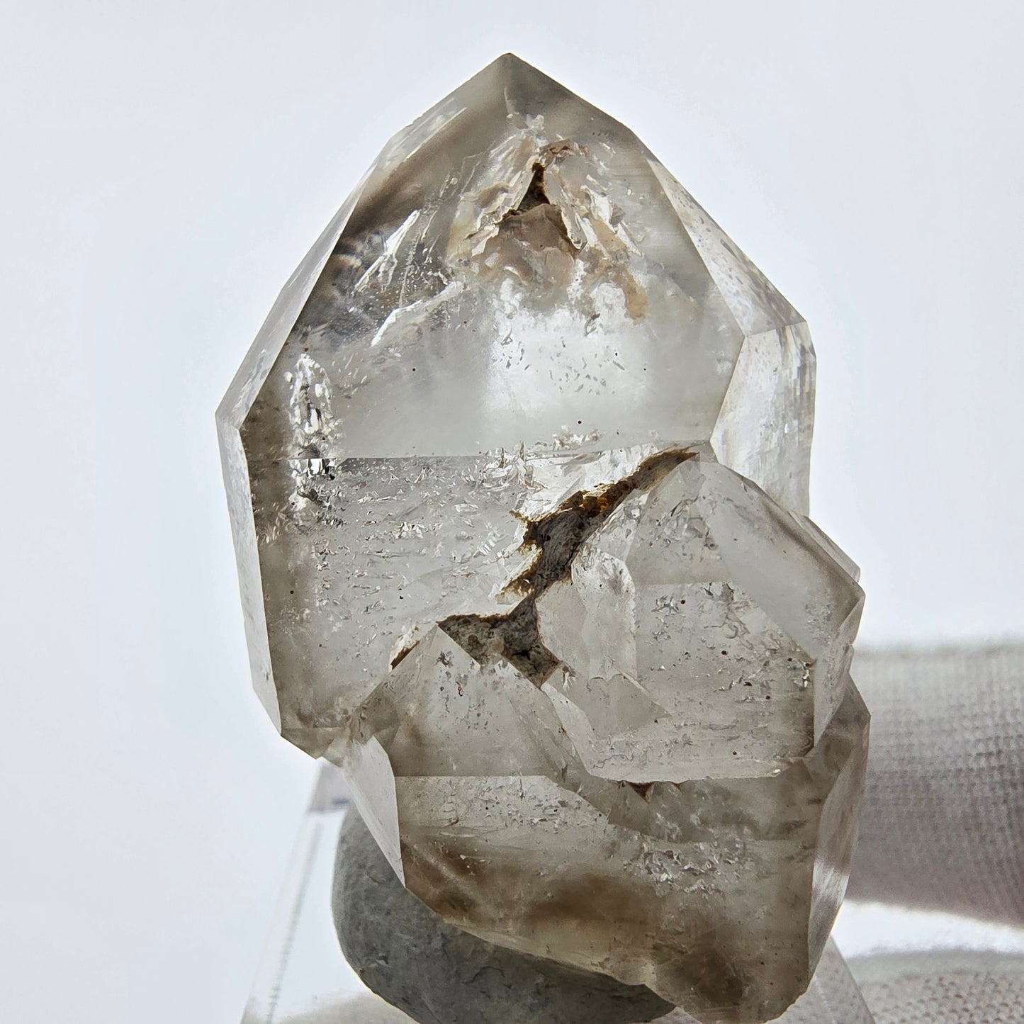 Enhydro Phantom Sceptre à Quartz Fumé Niveau 1x Bubble Goboboseb, Namibie 45*29*26mm 
