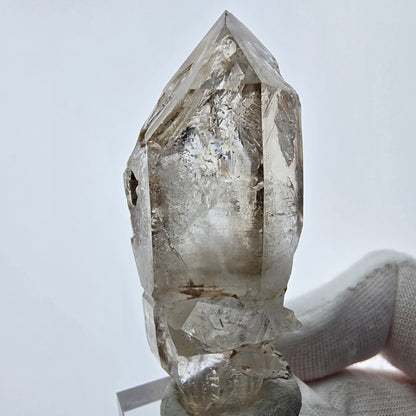 Enhydro Phantom Smoky Quartz Sceptre Tip 2x Bubble Goboboseb, Namibie 61*27*22mm 