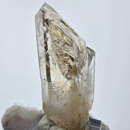Enhydro Phantom Smoky Quartz Sceptre Tip 1x Bubble Goboboseb, Namibie 54*24*18mm 