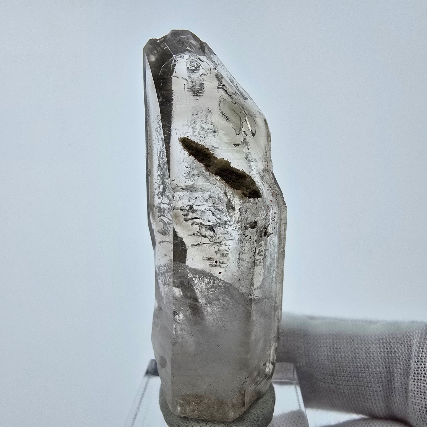 Enhydro Phantom Smoky Quartz Sceptre Tip 1x Bubble Goboboseb, Namibie 61*19*16mm 