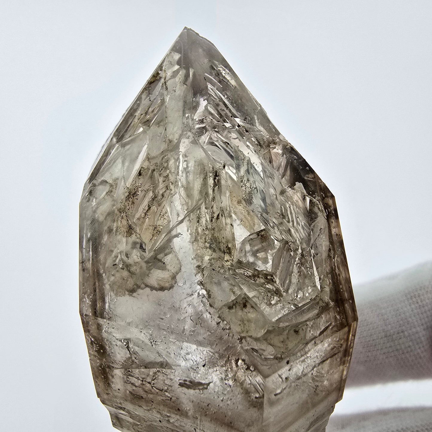 Enhydro Phantom Rauchquarz Zepter Spitze 1x Blase Goboboseb, Namibia 60*36*26mm