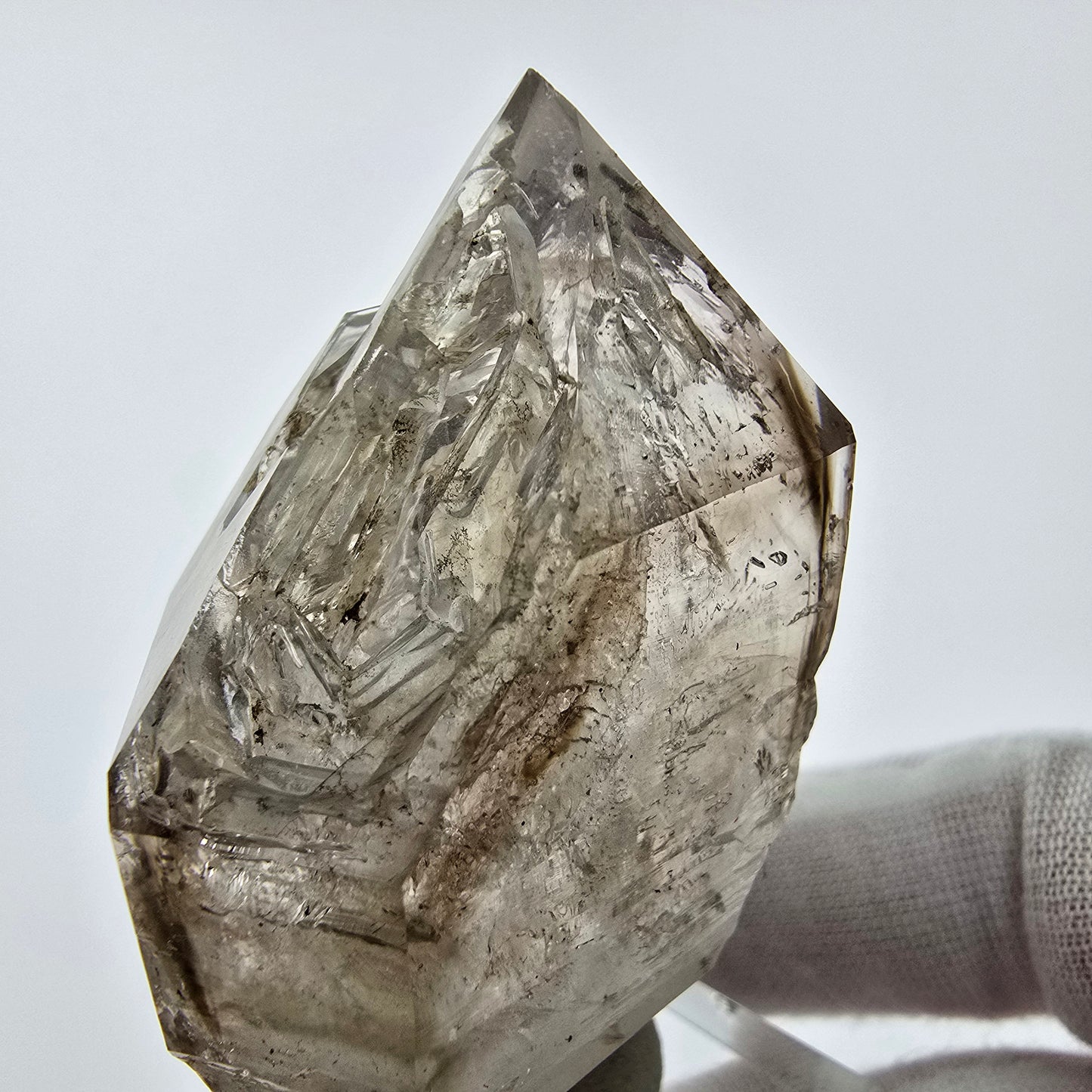 Enhydro Phantom Rauchquarz Zepter Spitze 1x Blase Goboboseb, Namibia 60*36*26mm