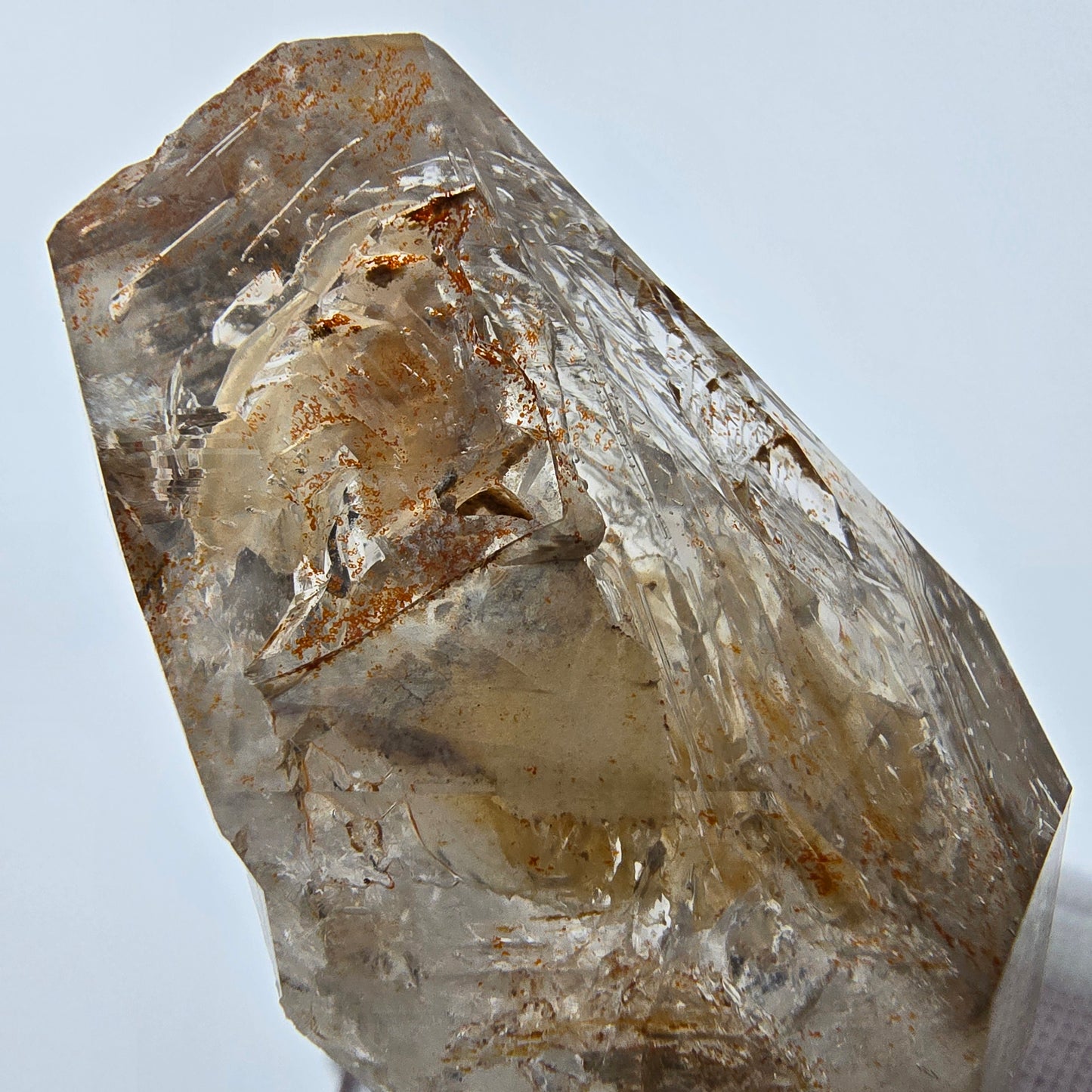 Enhydro Phantom Rauchquarz Zepter Spitze 2x Blase Goboboseb, Namibia 48*25*23mm